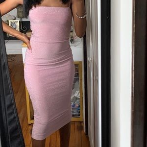 Pink Glitter Bodycon Dress